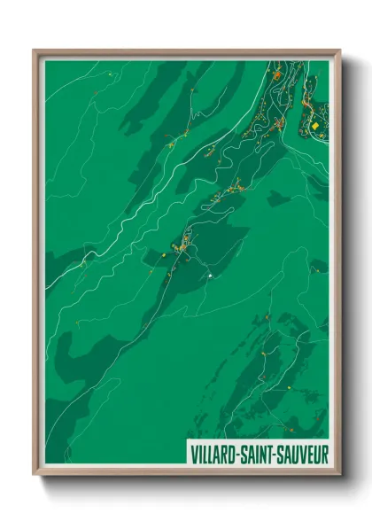 Une affiche de carte sur Villard-Saint-Sauveur