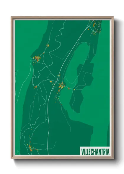 Une affiche de carte sur Villechantria