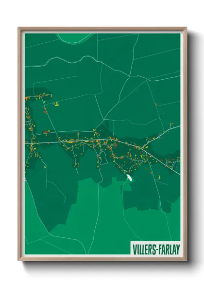 Une affiche de carte sur Villers-Farlay