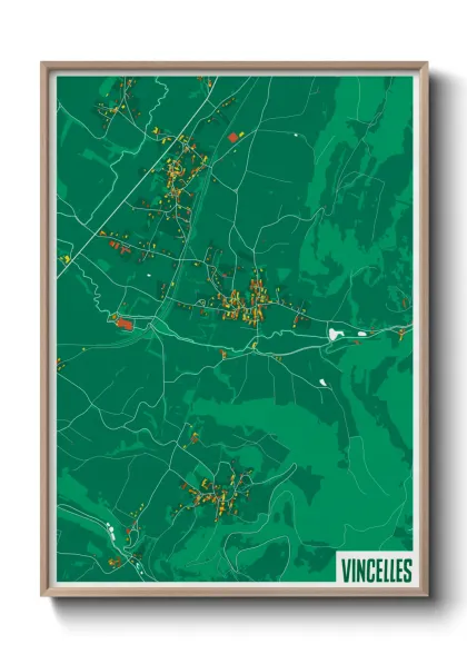 Une affiche de carte sur Vincelles