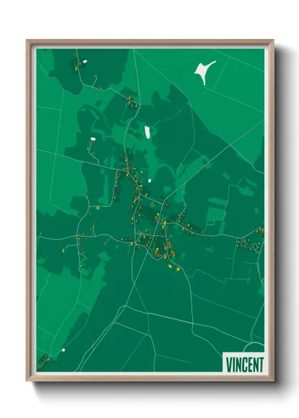 Une affiche de carte sur Vincent