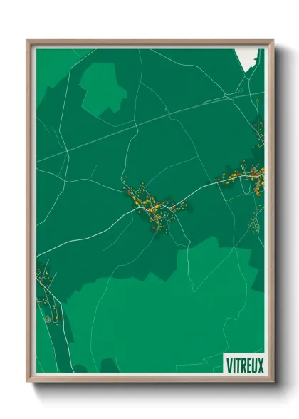 Une affiche de carte sur Vitreux