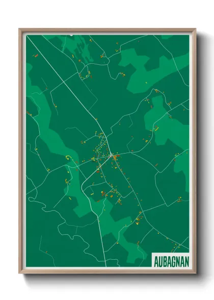 Une affiche de carte sur Aubagnan
