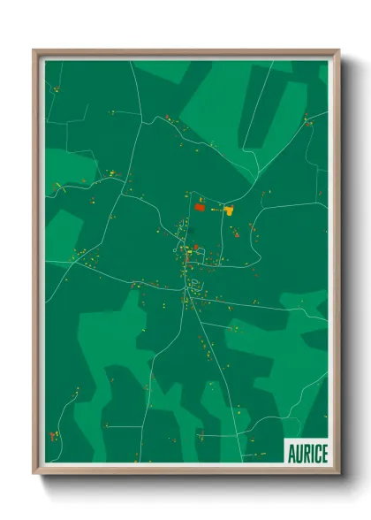 Une affiche de carte sur Aurice