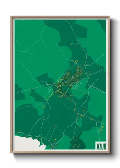 Une affiche de carte sur Azur