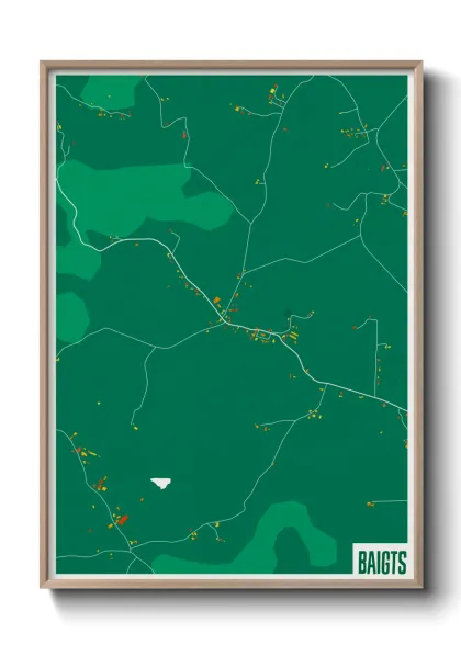 Une affiche de carte sur Baigts