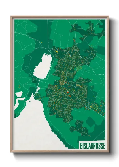 Une affiche de carte sur Biscarrosse