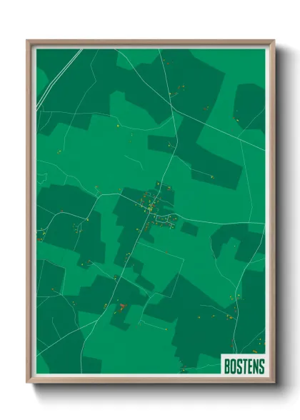 Une affiche de carte sur Bostens