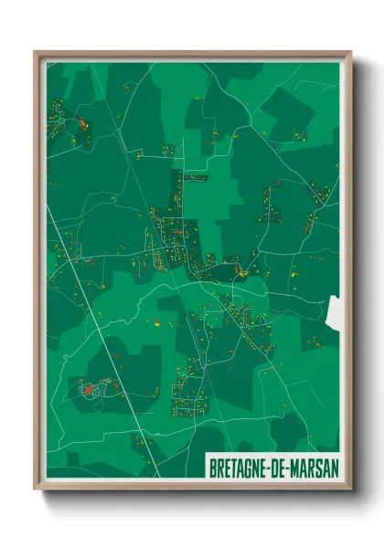 Une affiche de carte sur Bretagne-de-Marsan