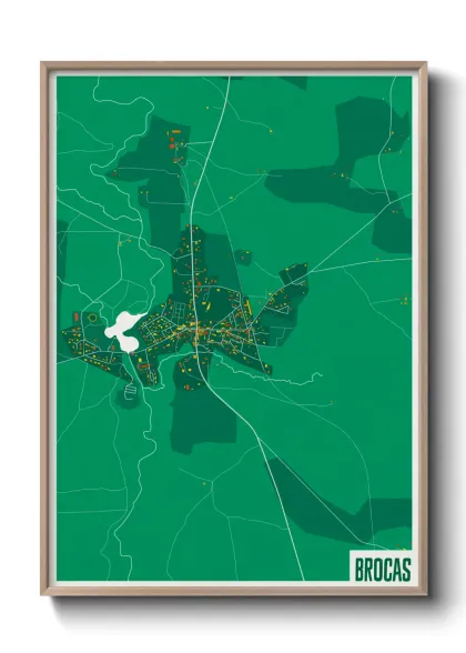 Une affiche de carte sur Brocas