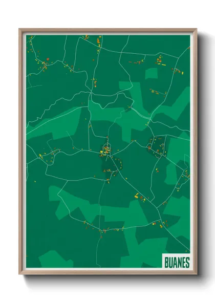 Une affiche de carte sur Buanes