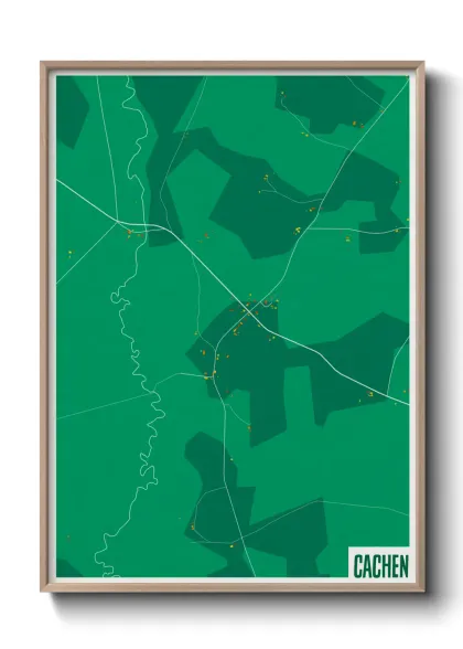 Une affiche de carte sur Cachen