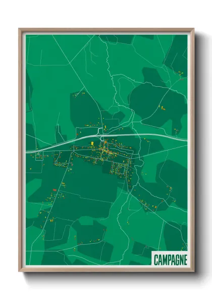 Une affiche de carte sur Campagne