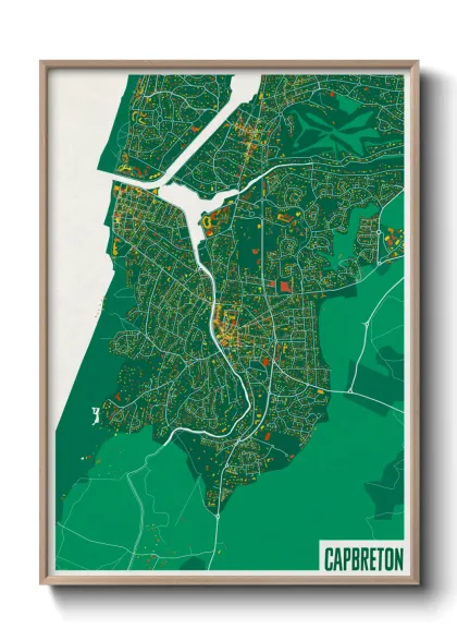 Une affiche de carte sur Capbreton