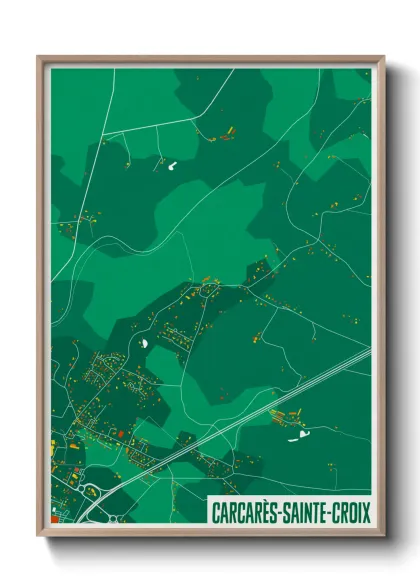 Une affiche de carte sur Carcarès-Sainte-Croix