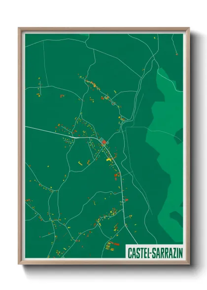 Une affiche de carte sur Castel-Sarrazin