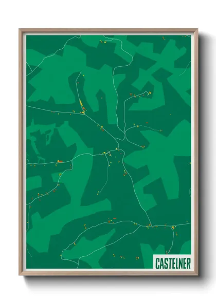 Une affiche de carte sur Castelner