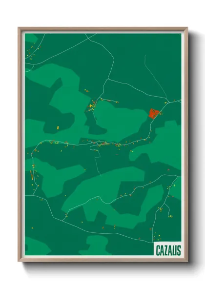 Une affiche de carte sur Cazalis