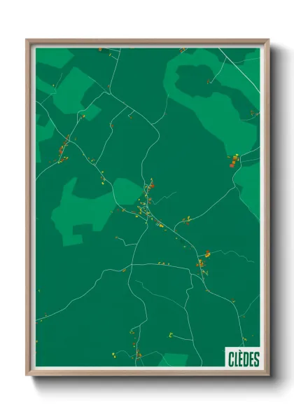 Une affiche de carte sur Clèdes