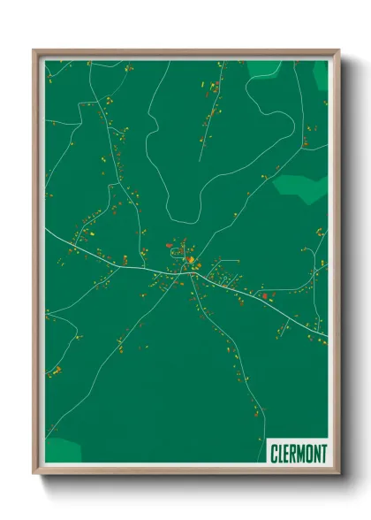 Une affiche de carte sur Clermont