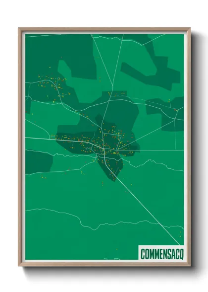 Une affiche de carte sur Commensacq