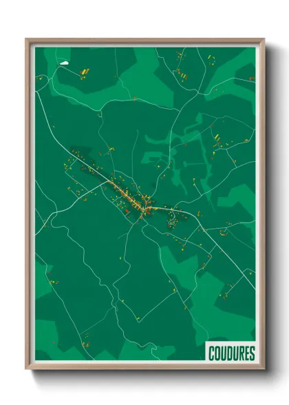Une affiche de carte sur Coudures