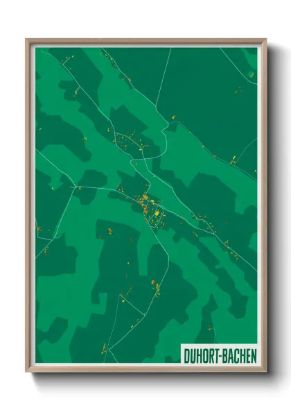 Une affiche de carte sur Duhort-Bachen