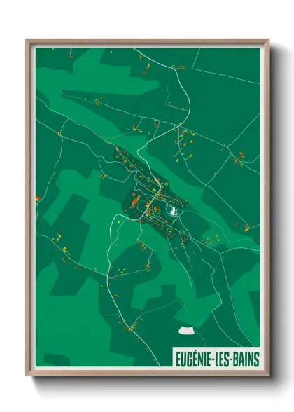 Une affiche de carte sur Eugénie-les-Bains