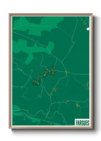 Une affiche de carte sur Fargues
