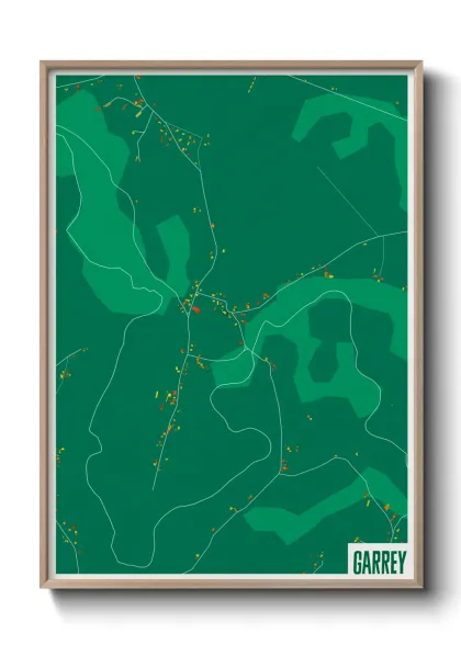 Une affiche de carte sur Garrey