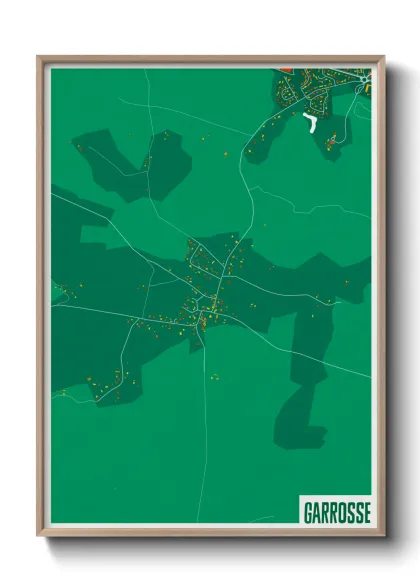 Une affiche de carte sur Garrosse