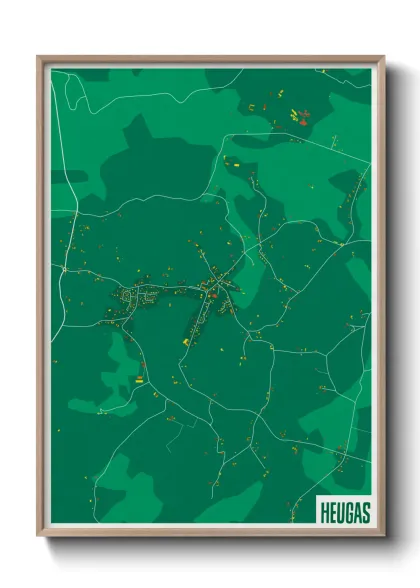 Une affiche de carte sur Heugas