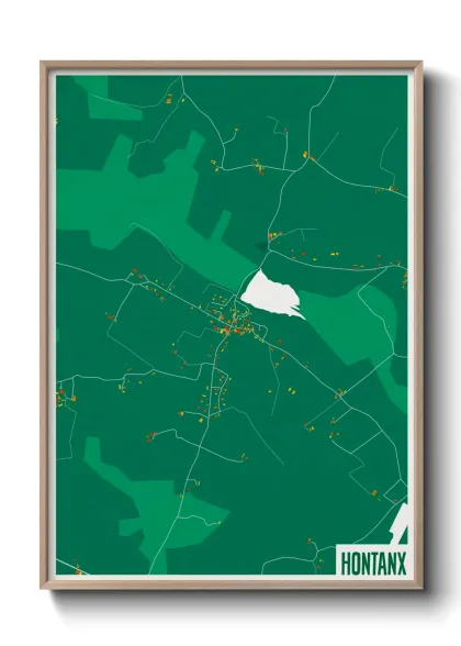 Une affiche de carte sur Hontanx
