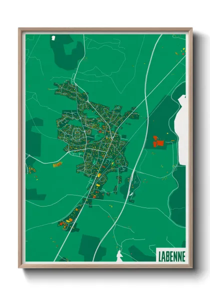 Une affiche de carte sur Labenne