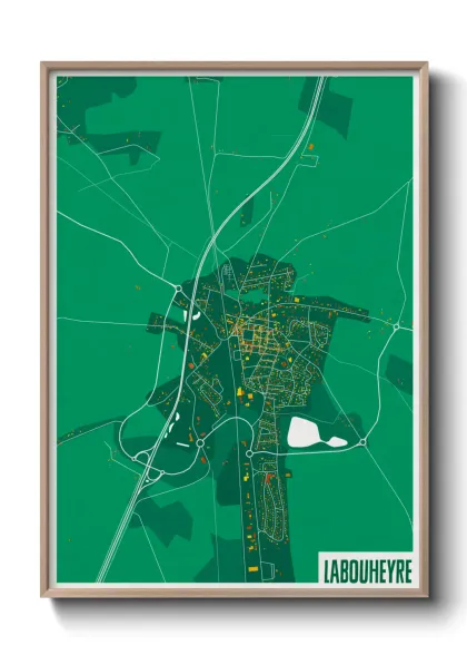 Une affiche de carte sur Labouheyre