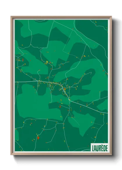 Une affiche de carte sur Laurède