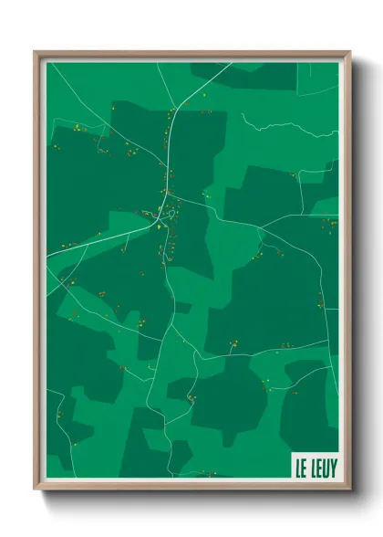 Une affiche de carte sur Le Leuy