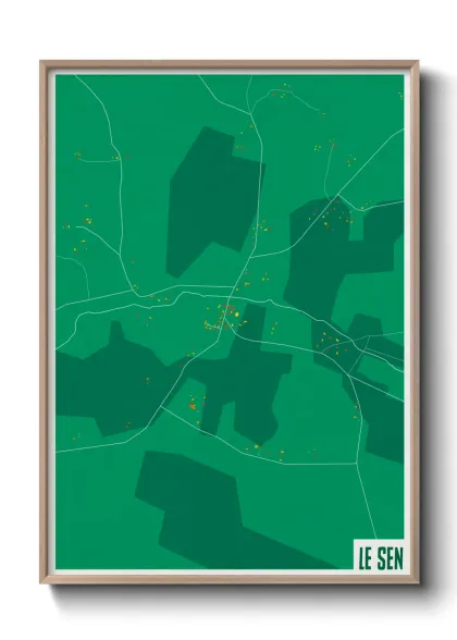 Une affiche de carte sur Le Sen