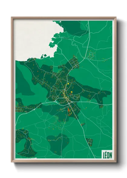 Une affiche de carte sur Léon
