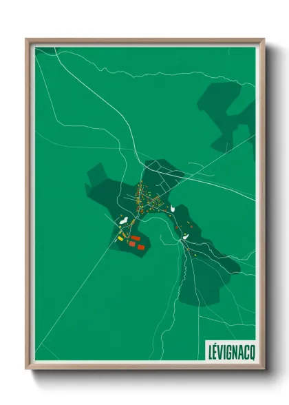 Une affiche de carte sur Lévignacq