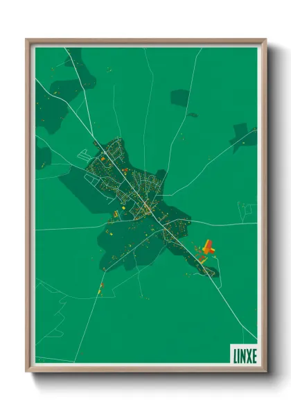 Une affiche de carte sur Linxe