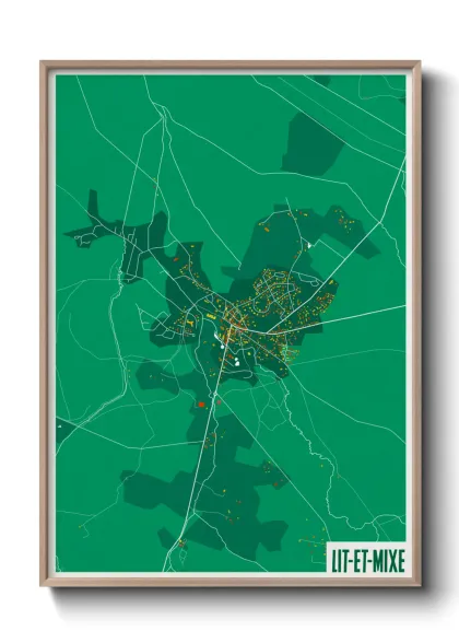 Une affiche de carte sur Lit-et-Mixe