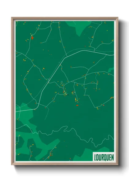 Une affiche de carte sur Lourquen