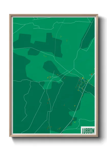 Une affiche de carte sur Lubbon