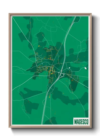 Une affiche de carte sur Magescq