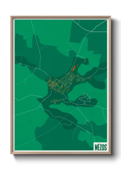 Une affiche de carte sur Mézos