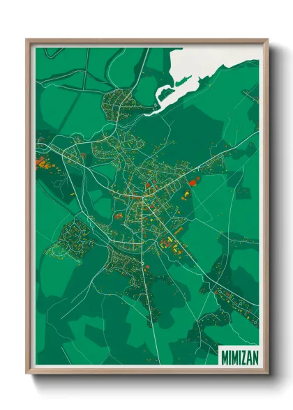 Une affiche de carte sur Mimizan