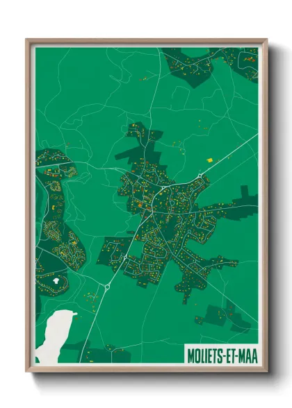 Une affiche de carte sur Moliets-et-Maa