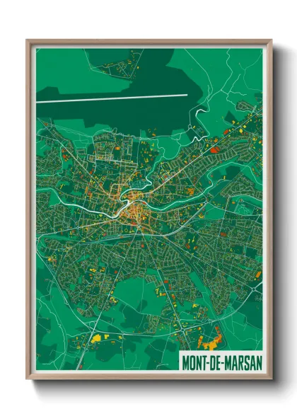 Une affiche de carte sur Mont-de-Marsan