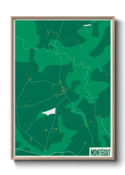 Une affiche de carte sur Montégut